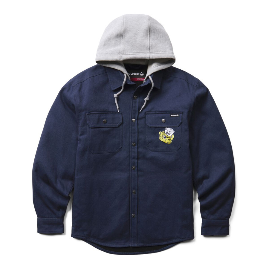 wolverine x de la universidad de michigan overman con capucha de lona de la camisa-jacbig amp tall