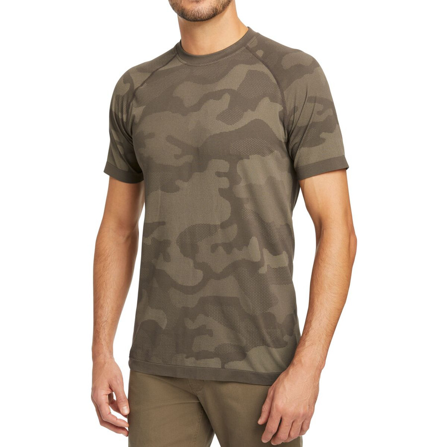camo de malla cuello redondo camiseta interior