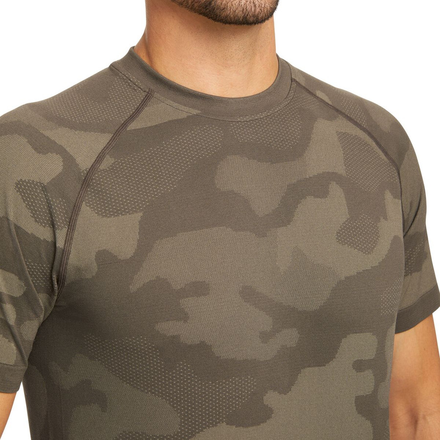 camo de malla cuello redondo camiseta interior