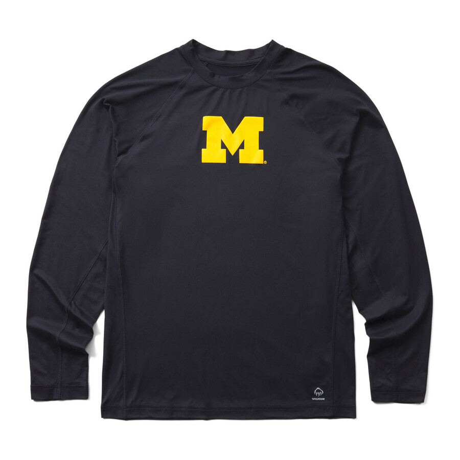 wolverine x valientes de la universidad de michigan sol-stop eco de manga larga camiseta