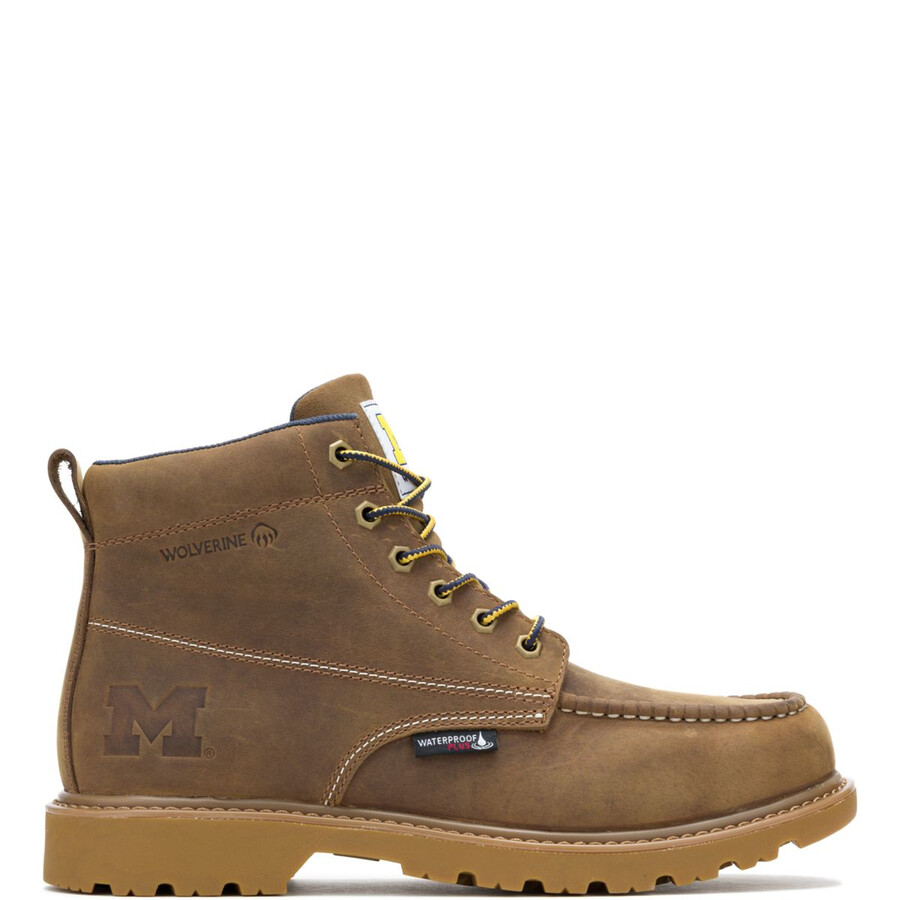wolverine x valientes de la universidad de michigan floorhand moc toe bota de trabajo