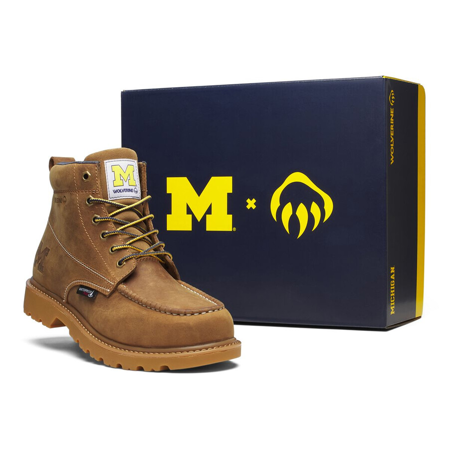wolverine x valientes de la universidad de michigan floorhand moc toe bota de trabajo