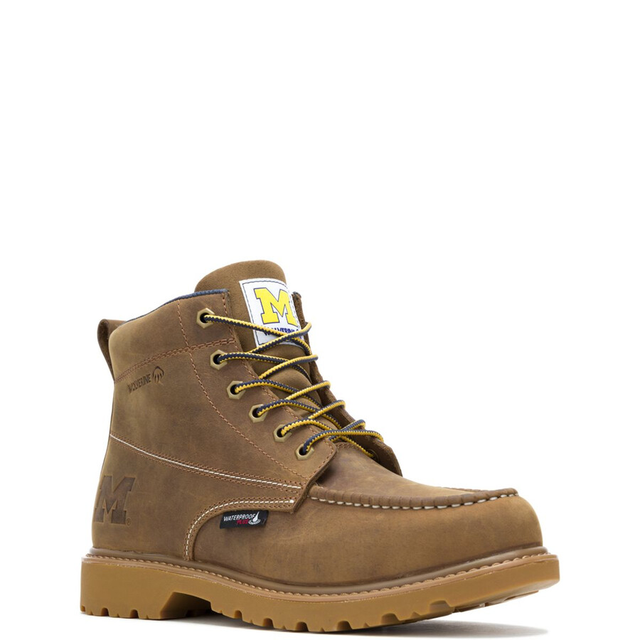 wolverine x valientes de la universidad de michigan floorhand moc toe bota de trabajo