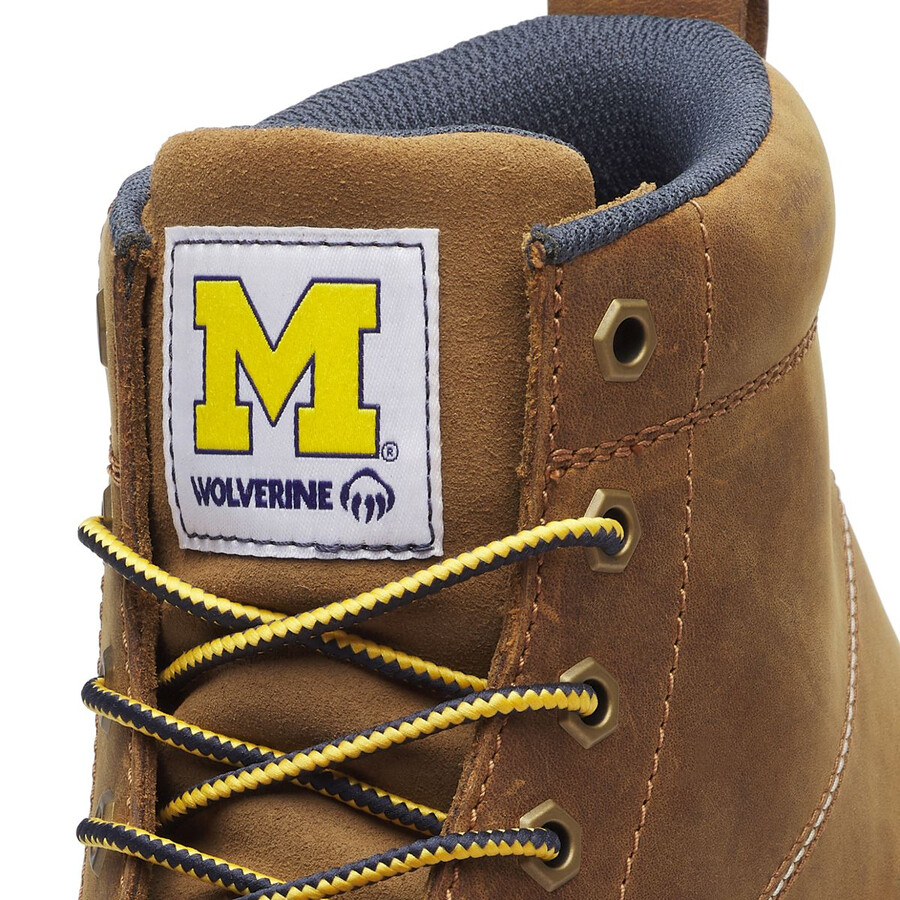 wolverine x valientes de la universidad de michigan floorhand moc toe bota de trabajo