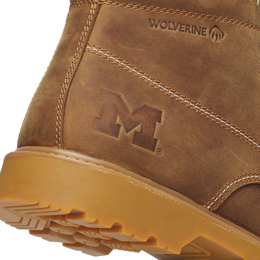 wolverine x valientes de la universidad de michigan floorhand moc toe bota de trabajo