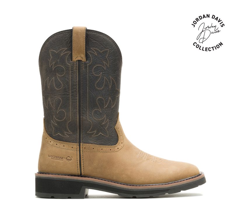 wolverine x jordan davis ganadero fleur-de-lis suave-toe impermeable wellington