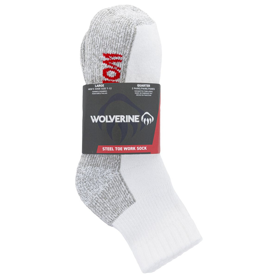 2-pk puntera de acero trimestre de algodón calcetín
